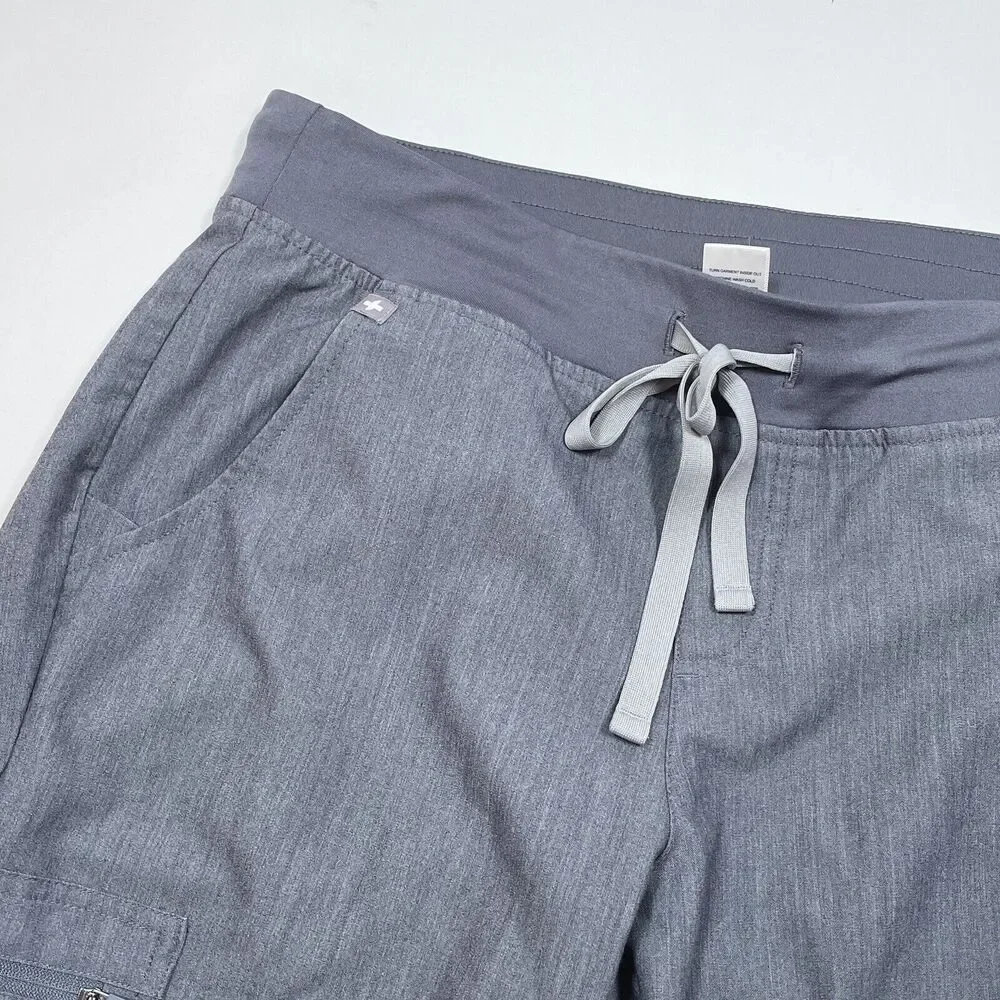 🚩SOLD 🚩 FIGS Zamora Jogger Scrub Pants Medium Gray High Waist - Picture 3 of 10